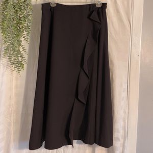 Calvin Klein Ruffled A-Line black skirt
